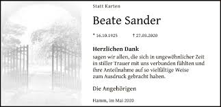 Mit 30.000 euro hat sie begonnen, jetzt ist. Traueranzeigen Von Beate Sander Trauer Nrw