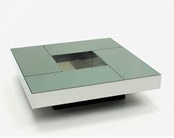 Rectangle glass chrome coffee table: Large Mirrored Glass Coffee Table By Giovanni Ausenda For Ny Form 1960s 113212