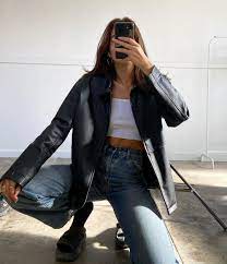 The Drobe Melbourne On Instagram Vintage Tweed River Genuine Leather Jacket Marked A Size Small Streetwear Fashion Leather Jacket Outfits Aesthetic Clothes