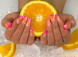 Neon Fruits Naildesign Fingernagel Fruchte Pink Neon Nagel Glitter Nageldesign Nageldesign Neon