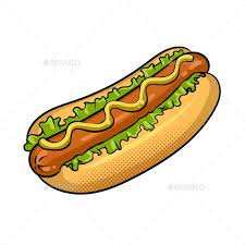 Hot Dog Pop Art Vector Illustration Dog Pop Dog Pop Art Hot Dogs