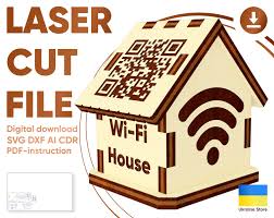 Wi-fi House SVG Laser Cut File, Wi-fi QR Code Sign for Laser Cutting  Machines - Etsy