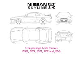 Nissan Skyline GTR R34 Printable Wall Art. Vector Files for Crafting. Svg,  Eps, Pdf, Jpeg, Png - Etsy