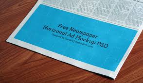 You need to do is open the smart layer in photoshop, place your custom artwork, save the file. Free Newspaper Horizontal Print Ad Mockup Psd Good Mockups