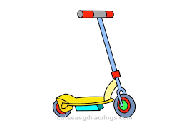 Before drawing a bike i tried to find out why people like it so much. Electric Scooter Drawing Step By Step For Kids Cute Easy Drawings