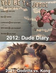 Legends collide in godzilla vs. Just Found Out That Dude Diary Predicted Godzilla Vs Kong Memes