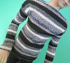 Blue Gray Stripe Sweater Karlyl S Creations