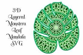 Download Mandala Monstera Leaf 3d Layered Mandala Svg 4 Layers 896033 Paper Cutting Design Bundles