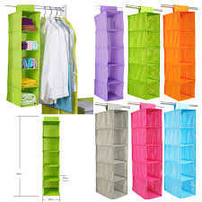 Details About 5 Shelf Fabric Hanging Wardrobe Closet Storage Organizer Cloth Bag Foldable