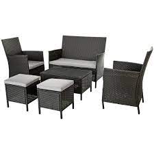 Elegant and exotic, rattan garden furniture is a versatile choice that can enhance any outdoor space. Buy Argos Home 6 Seater Rattan Effect Sofa Set Dark Grey Patio Sets Argos