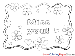 Free printables from other websites. Flowers Miss You Free Coloring Pages