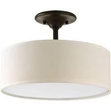 Shop Good Earth Lighting Valencia 19 In W Dark Bronze Fabric Semi Flush Mount Light At L Semi Flush Mount Lighting Progress Lighting Flush Mount Ceiling Lights