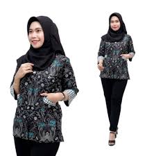 Baju batik atasan wanita untuk kerja. Blus Batik Wanita Baju Kerja Kantor Katun Prima Adem Saku Depan Murah Seragam Batik Pekalongan Shopee Indonesia