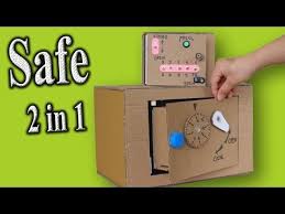 How To Make A Cardboard Safe With Combination Lock 2 How To Make Quot 2 In 1 Quot Safe From Cardboard Diy Safe Combination Lock Electronic Compilation Youtube With Images Escape Room Diy Diy Cardboard