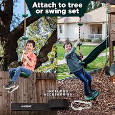It is essential that the intended site for this trampoline and swing set is completely flat and level. Climbing Rope Tree Swing With Platforms And Disc Swings Seat Playground Swingset Accessories Outdoor For Kids Trees House Tire Saucer Swing Outside Playset Toys Carabiner And 4 Ft Tree Strap Pricepulse