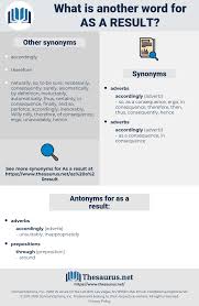 Synonyms For As A Result Thesaurus Net