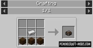 Open the 3×3 crafting board and complete the following crafting recipe: Minecraft Stonecutter Recipe 1 14