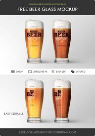 Free Beer Glass Mockup Counrty4k In 2020 Free Beer Beer Glass Beer Logo