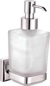 Ecospa liquid soap dispenser pump action frosted glass & chrome bathroom. Aqua Nuon Wall Mount Frosted Glass Soap Dispenser Chrome