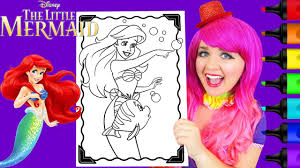 Disney princess giant coloring pages: Coloring Ariel Flounder Little Mermaid Disney Coloring Page Prismacolor Markers Kimmi The Clown Youtube