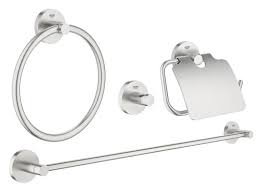 A wide variety of grohe bathroom accessories options are available to you Grohe 40776dc1 Essentials Bathroom Accessories Set 4in1 Super Steel Vieffetrade
