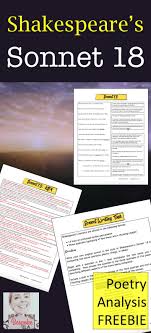 In This Freebie By Bespoke Ela You Will Find A Close Reading Activity For Shakespeare S Sonnet 18 That In Close Reading Poetry Sonnets Poems For Middle School