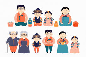 Korean Holiday Chuseok Vector Art In 2020 Korean Holidays Vector Art Hand Drawn Vector Illustrations
