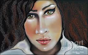 Amy Winehouse Shower Curtain by Jennifer Miller