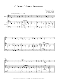 O Come O Come Emmanuel Sheet Music For Violin 8notes Com