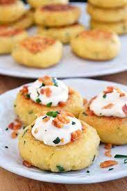 Loaded Mashed Potato Cakes I Had These For Lunch But I Could See Myself Serving These As Appetizers Ingredients Instant Recipes Food Food Dishes