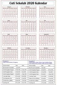 31 julai 2020 (jumaat) ii.cuti penggal: Cuti Sekolah 2020 Kalendar Malaysia