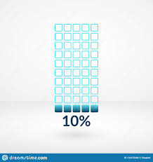 Ten Percent Square Chart Isolated Symbol Percentage Vector