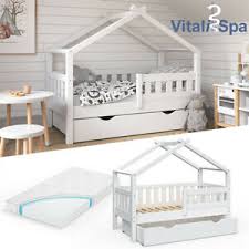 Kinderbett mit matratze und schublade 160x80 weiß juniorbett spielbett. Vitalispa Design Kinderbett 140x70 Babybett Mit Schublade Lattenrost Matratze Ebay