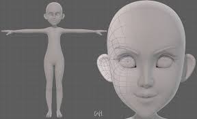 Base Mesh Girl Characterv14 3d Model 3d Model Character 3d Model Model