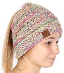 Wholesale Q09 C C Multi Color Beanie Tail Made In Korea Yellow Hot Pink Turquoise Pale Pink Wholesale Scarves Hats Knitted Hats
