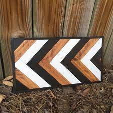 Wood Wall Art Reclaimed Wood Art Geometric Wood Art Chevron Etsy In 2020 Chevron Wall Art Arrow Wall Art Reclaimed Wood Art