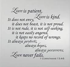 Amazon Com 1 Corinthians 13 4 8 Love Is Patient Love Is Kind Love Never Fails Vinyl Wall Decal Christian Scriptural Bible Love Is Patient Bible Quotes Quotes