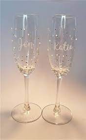 Personalised Champagne Flute Prosecco Glass Bridesmaid Gift Etsy In 2021 Personalized Champagne Flutes Wedding Champagne Flutes Champagne Glasses Decorated