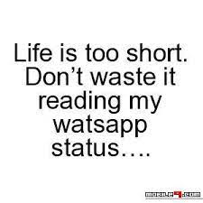 Life Is Too Short Funny Funny Whatsapp Status Whatsapp Status Quotes Status Quotes Quotes number 75, 192 & 386 are awesome!