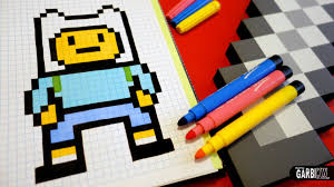 Handmade Pixel Art How To Draw Finn The Human Pixelart Pixel Art Minecraft Pixel Art Pixel