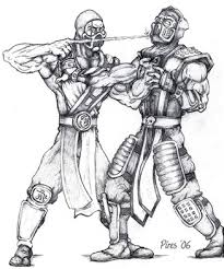 Mortal kombat jade coloring pages coloring4free. Sub Zero Vs Scorpion By Marcoapires On Deviantart