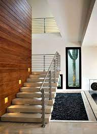 Modern house exterior with glass wall and landscape. House Interior Modern House Interior Stairs Design Novocom Top