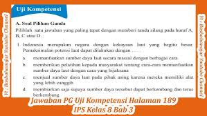 Maybe you would like to learn more about one of these? Jawaban Pg Uji Kompetensi Ips Kelas 8 Halaman 189 Bab 3 Youtube