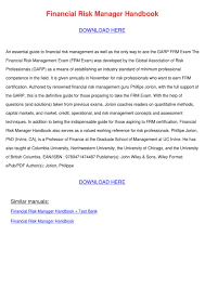 Aba gives you access to the most comprehensive tools and resources to identify, monitor, measure and control for risk across your entire enterprise. Financial Risk Manager Handbook By Gertiefarias Issuu