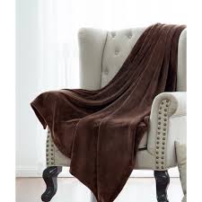 Microlight Plush Solid Fleece Throw Blanket Brown 50 X 60 Walmart Com Walmart Com