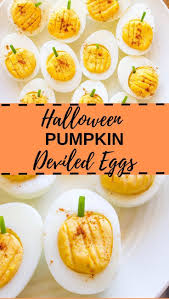 Halloween Pumpkin Deviled Eggs Pumpkin Deviled Eggs Halloween Appetizers For Adults Easy Halloween Food