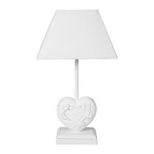 Articulée ou de forme plus classique avec un abat. Lampe Bois Rectangulaire CÅur Et Abat Jour Blanc H 45cm