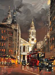 St Pauls Cathedral View London By Kal Gajoum London Painting London Art Cityscape Art