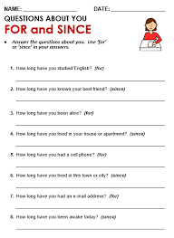 Check spelling or type a new query. Present Perfect For And Since All Things Grammar