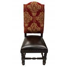 Transform your dining room in a flash with this set of two luxurious dining chair slip covers. Deep Red Gold Damask Dining Chair Old World French Dining Room